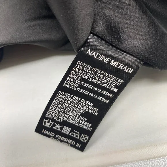 Nadine Merabi Natalie Black Tweed Dress Medium NWT $545 - Picture 12 of 12